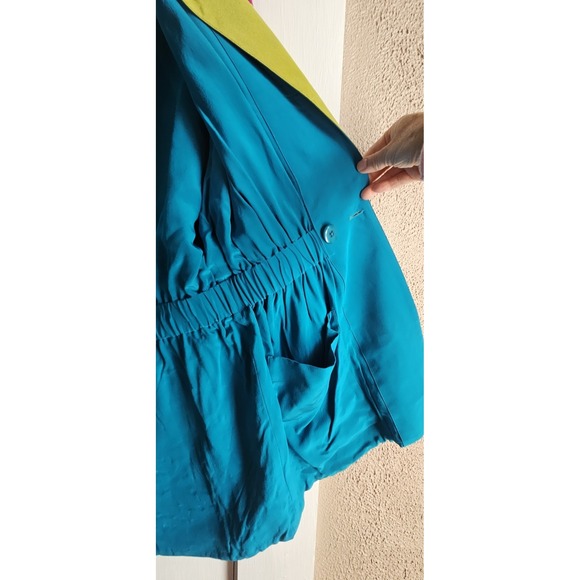 VTG Linda Allard for ELLEN TRACY Hongkong made woman Sz 4 Silk neon jacket - Picture 12 of 16